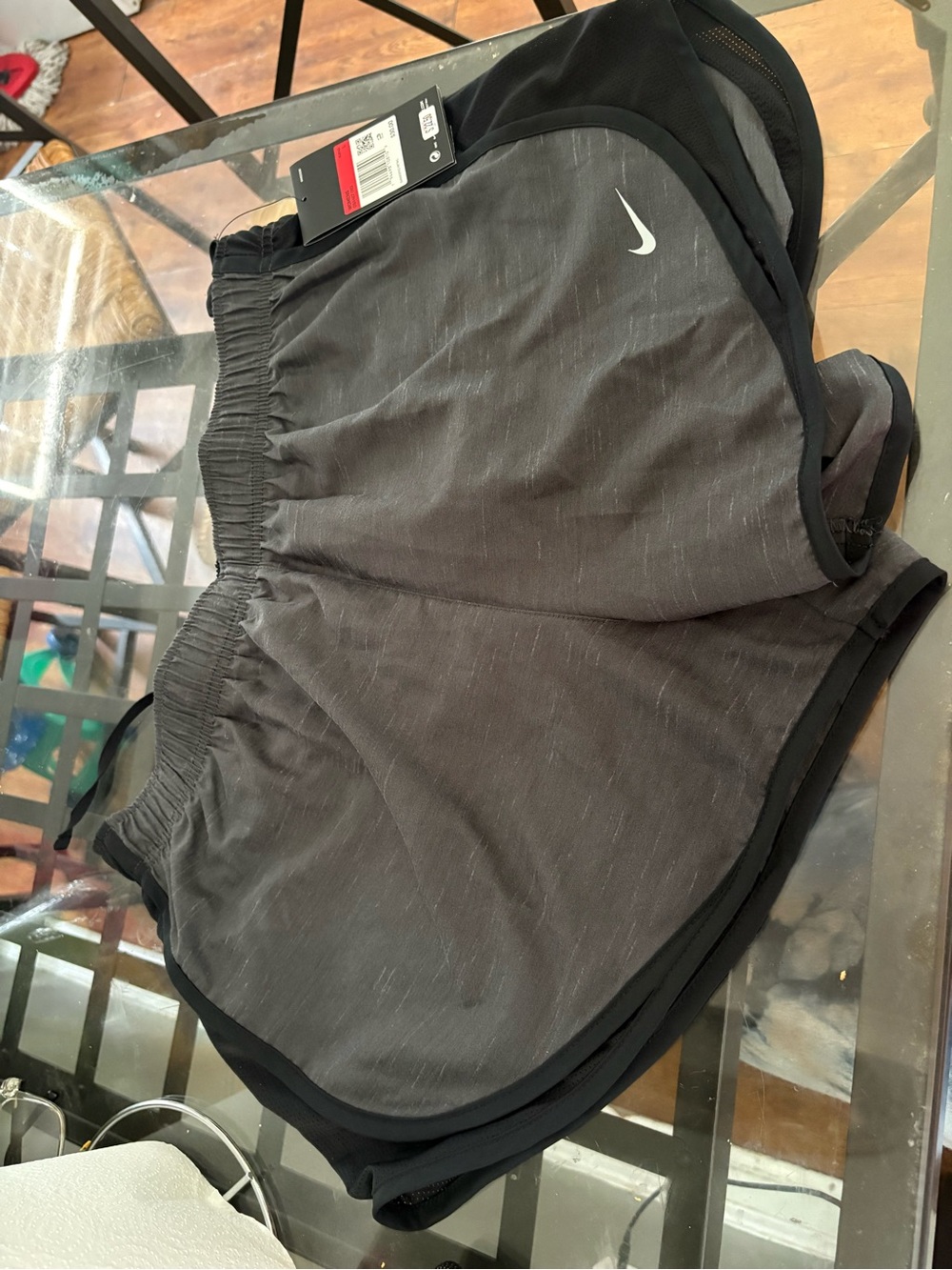 Nike Gray and Black Women's Running Shorts